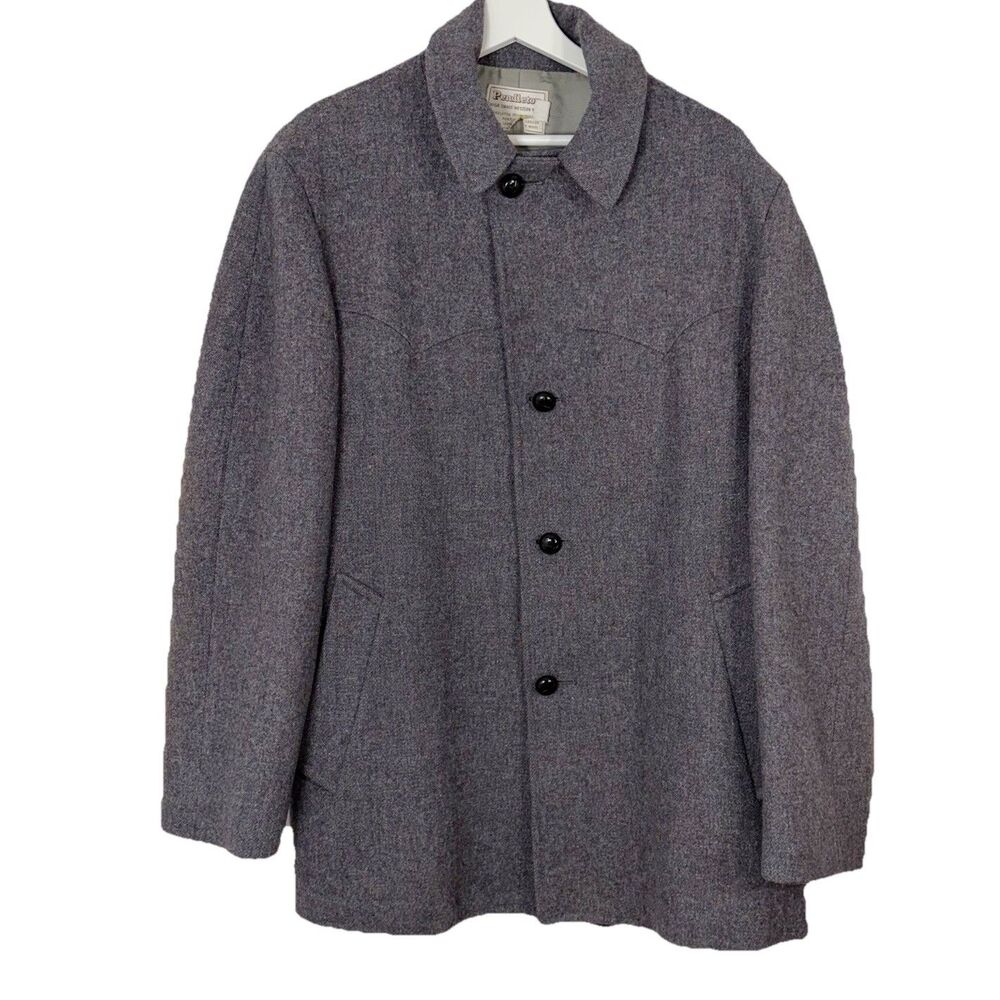 Vintage Pendleton Mens 45 US 2XL Western Wool Jacket Damaged Lining Gray-Purple